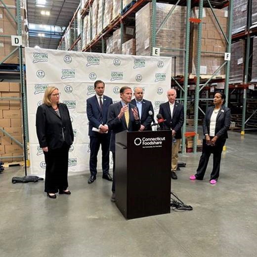 Senator Blumenthal joins an event announcing that Connecticut is the second state to sign the Local Food Purchase Assistance Cooperative Agreement with the U.S. Department of Agriculture. 